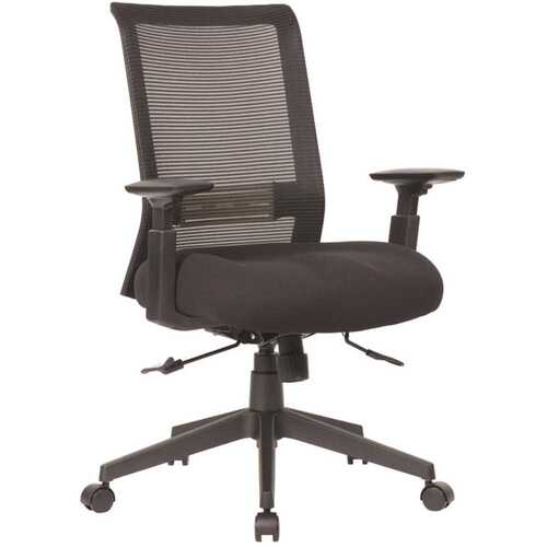 BOSS Office Products B6568-BK Ergonomic Mesh Back Task Chair-Thick Tractor Seat Cushion