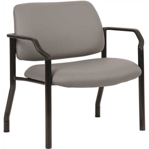 BOSS Office Products B9591AM-GY-500 Heavy Duty X-Wide Seat Steel Frame Chair-Antimicrobl Vinyl