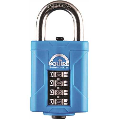 Squire Locks SQ-CP40S Marine Combination Padlock, 4 Wheel, Open Shackle, 40mm