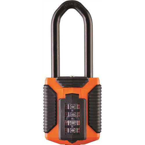 Squire Locks SQ-CP50ATLO All Terrain Combination Padlock, 4 Wheel, Open Shackle, Orange