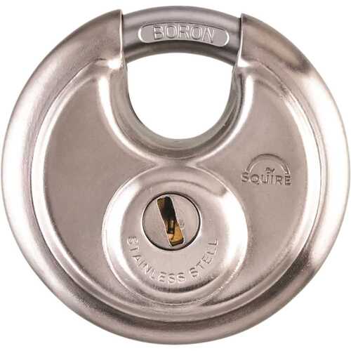 Squire Locks SQ-DCL1 Disc Style Padlock, Stainless Steel, 70mm, Keyed