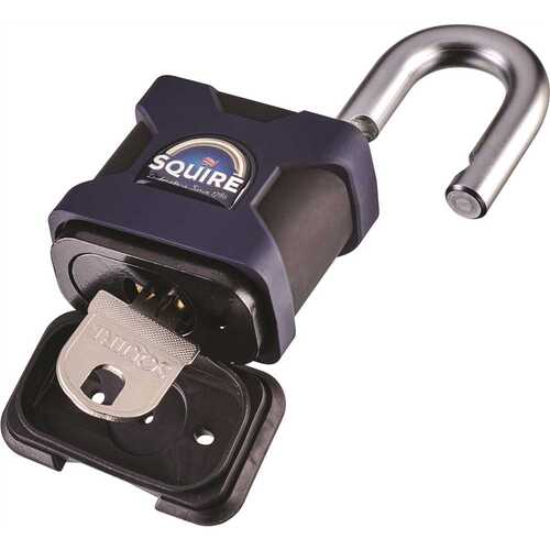 Squire Locks SQ-SS50S Stronghold Premium Padlock, Boron Steel, Open Shackle, 50mm, Keyed