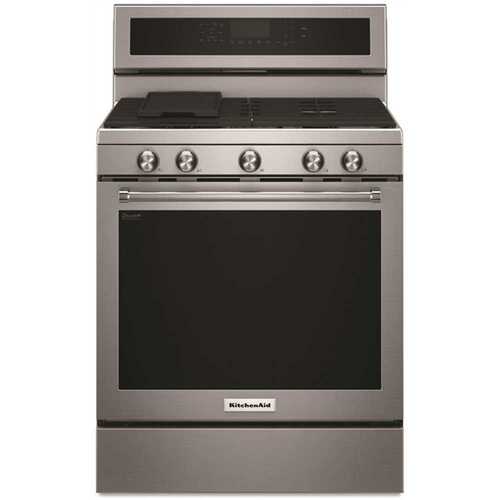 KitchenAid KFGG500ESS 30-In 5.8 Cu. Ft. 5-Burner Gas Convection Range In Stainless Steel