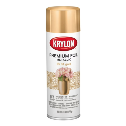 KRYLON K01000A Metallic Spray Paint Gloss 18 KT Gold 6 oz 18 KT Gold