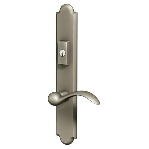 Boulder Multi Point Trim Keyed Entry with Turn Knob Configuration 6 Lifetime Satin Nickel Finish