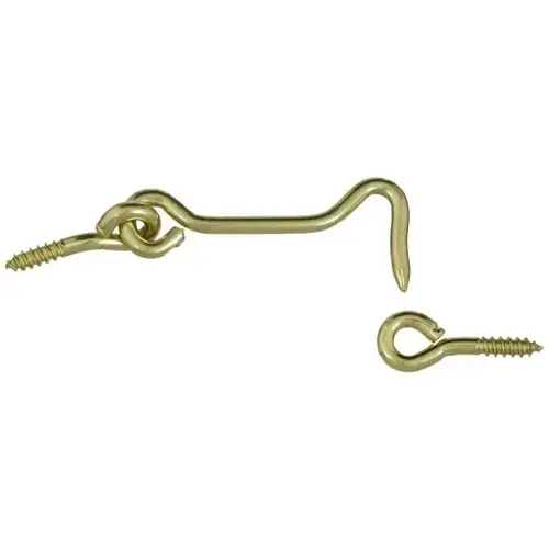 V2001 2-1/2" Hook & Eye Solid Brass Finish - pack of 10