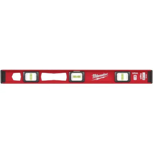 Milwaukee MLIBM24 Box Beam, I-Beam & Torpedo Levels; Level Type: I-Beam ; Length (Inch): 24 ; Magnetic: Yes ; Body Material: Aluminum ; Top Read: Yes ; Graduation Location: Front