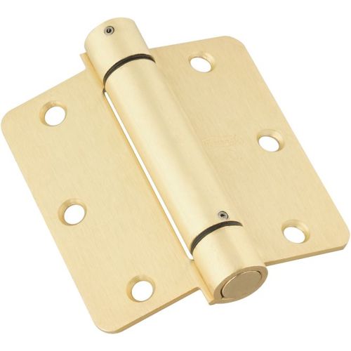 V521 3-1/2" x 3-1/2" Spring Hinge Brass Finish