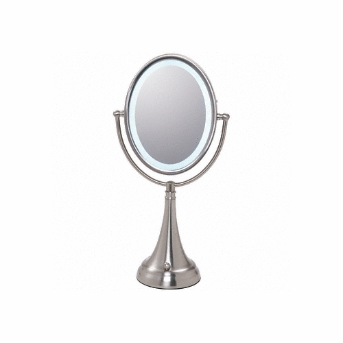 Pedestal Oval Mirror with LED Surround Light