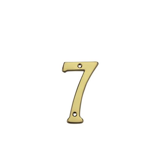 V1900 4" House Number 7 Solid Brass Finish - pack of 5