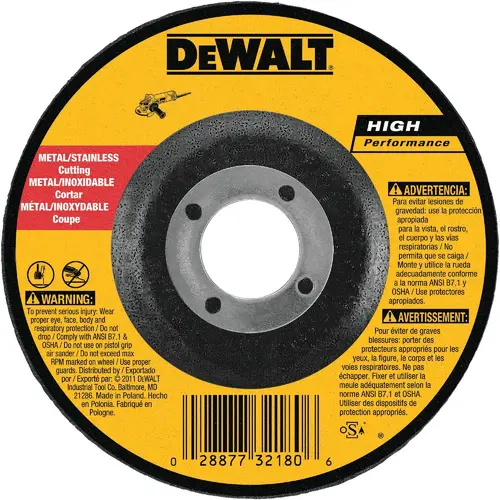 DEWALT DW8420 HP Type 27 4 In. x 0.045 In. x 5/8 In. Metal/Stainless Cut-Off Wheel