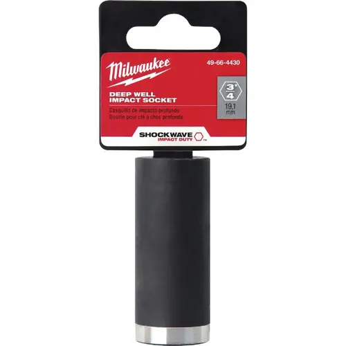 SHOCKWAVE Impact Duty Series Deep Impact Socket, 5/8 in Socket, 3/8 in Drive, Square Drive Black Phosphate