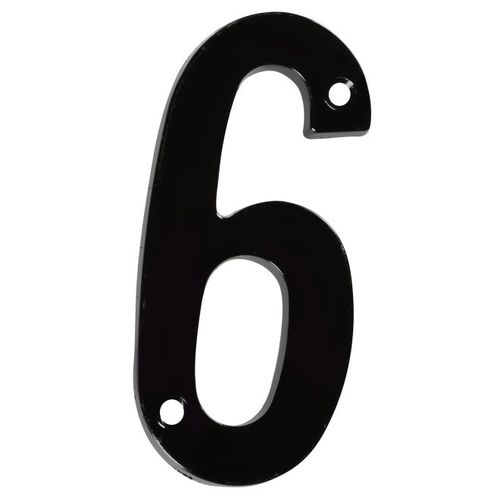 V871 4" House Number 6 Black Finish