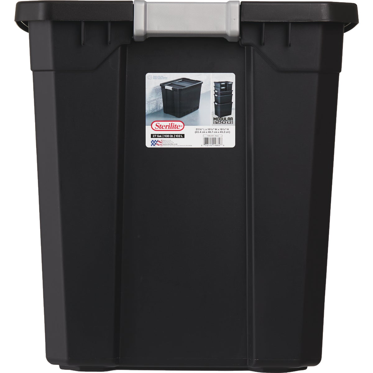 Sterilite 14889004 27 Black Stacker Storage Tote Buy Now