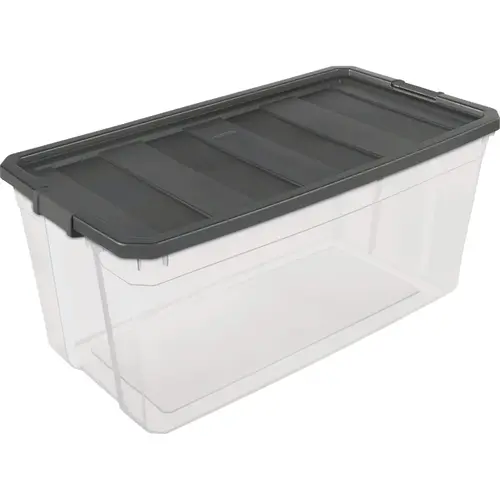 200 Qt./189L Flat Gray Stacker Storage Tote