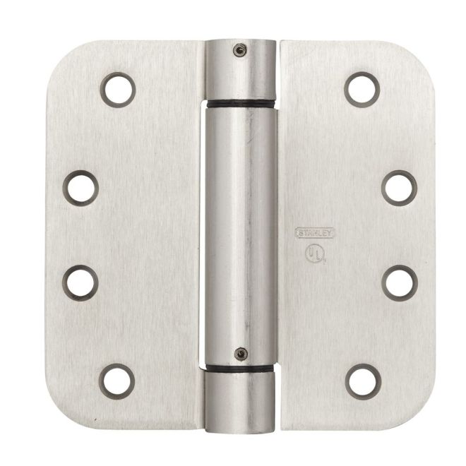 National Hardware N351023 V522 4" x 4" 5/8" Radius Spring Hinge Satin Nickel Finish