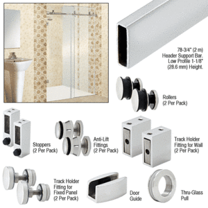Crl Serf2bs Brushed Stainless Serenity Series Sliding Door