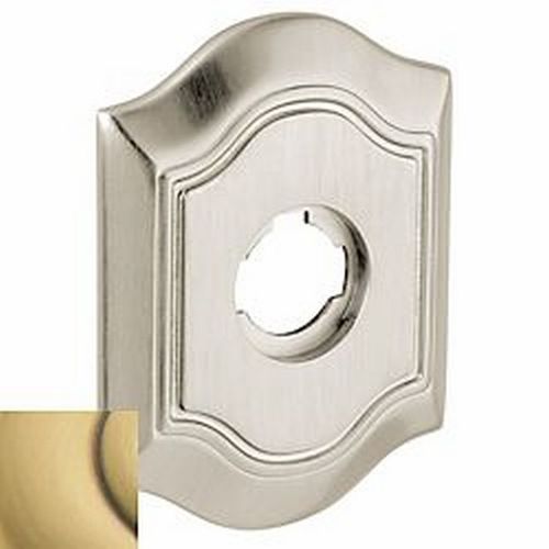 3-1/4" Bethpage Passage Rose Pair Satin Brass With Brown Finish