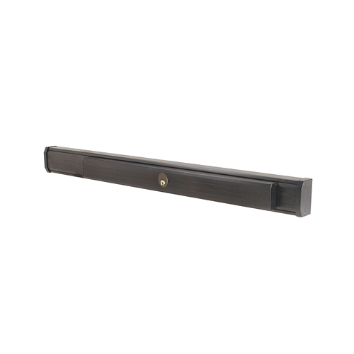 Dark Bronze 36" 1285 Push Pad Concealed Vertical Rod Right Hand Reverse Bevel Panic Exit Device with Cylinder Dogging, Textured Finish