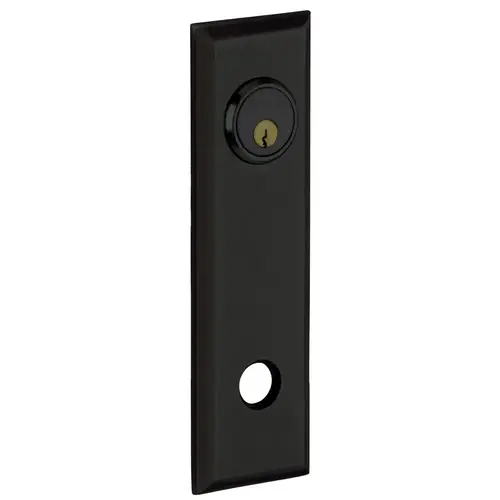 9-2/5" Square Right Hand Single Privacy Rose Satin Black Finish