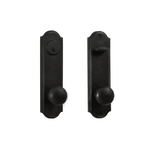 Weslock R7641F2F2SL2D Right Hand Wexford Tramore Single Cylinder Deadbolt Passage Lock with Adjustable Latch and Round Corner Strikes Black Finish