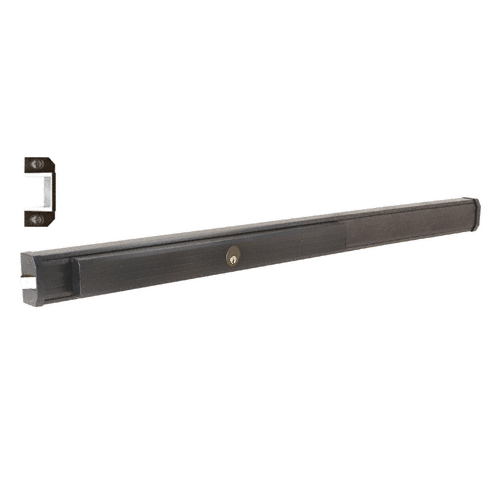 1295 Push Pad Rim Panic Exit Device - Cylinder Dogging, C-Type Strike, 48", Dark Bronze for a 2" Thick Door