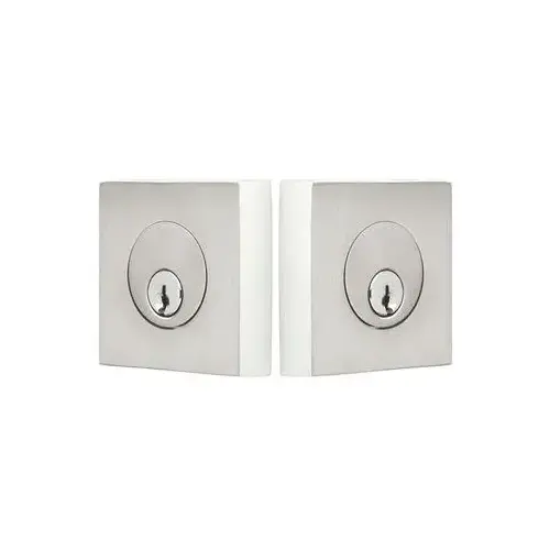 Square Satin Stainless Double Cylinder Deadbolt Satin Stainless Steel Finish