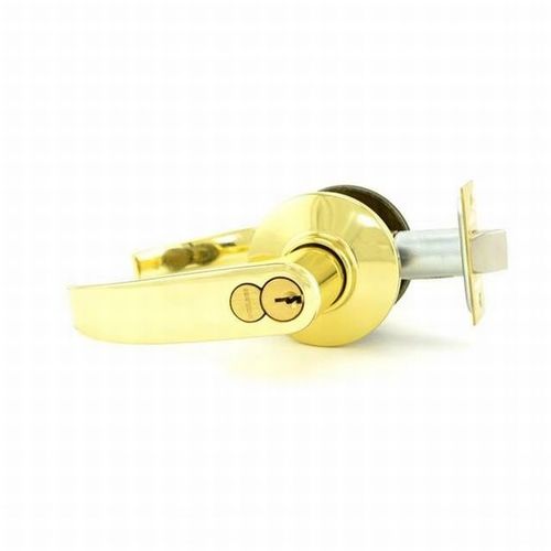 S Series Entry C Keyway Large Format Neptune with 16-203 Latch 10-001 Strike Bright Brass Finish