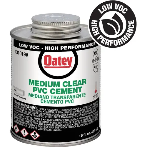 16 Oz. Low Voc Medium Bodied Clear PVC Cement