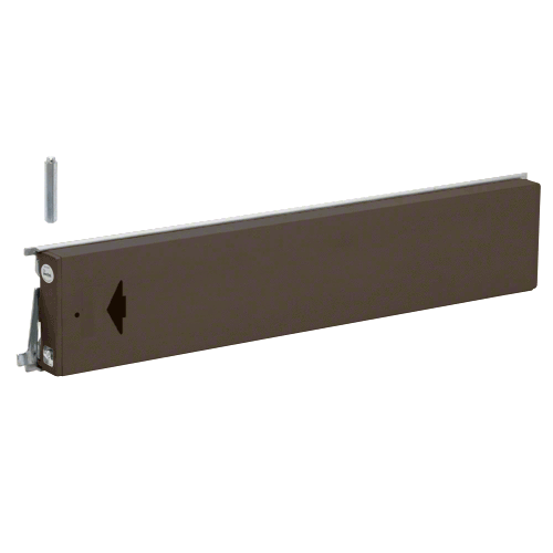 Model 3186 Mid-Panel Concealed Vertical Rod Exit Device Arrow Engraved On Push Pad Hex Bolts At Both Latch Points Left Hand Reverse Bevel Dark Bronze Finish