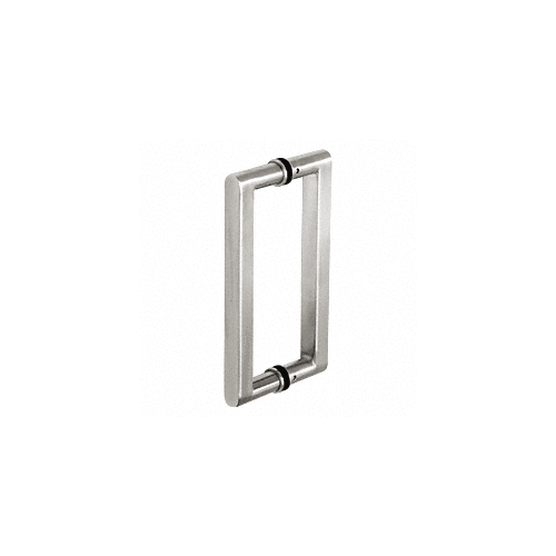 Polished Stainless 10" Glass Mounted Square Back-to-Back Pull Handle