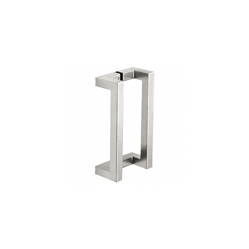 Polished Stainless 18" Glass Mounted Offset Square Back-to-Back Pull Handle