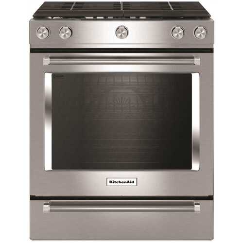 KitchenAid KSGG700ESS 30in 5.8 Cu.ft. 5-Burner Gas Slidein Convection Range,stainless Steel