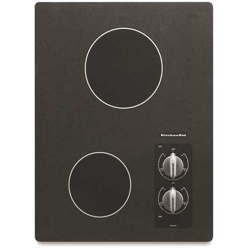 KitchenAid KECC056RBL 15 In. Electric Cooktop With 2 Radiant Elements In Black