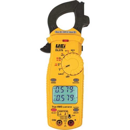 UEI TEST INSTRUMENTS DL579 600a Dual Display Trms Clamp With Temp, Inrush, Amh2 Magnet