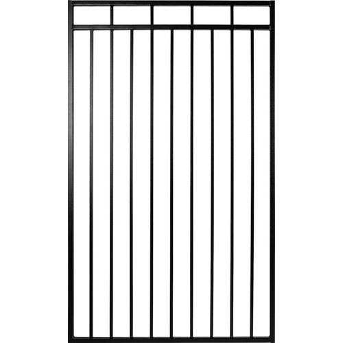 Nuvo Iron IBG04568 Benitoite Series Flat Top Gate, 45 in W Gate, 68 in H Gate, Steel Frame, Black