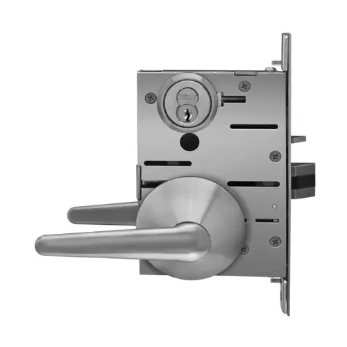 Patient Safety Lever Mortise Classroom Anti Ligature Lever Left Hand Less Core Satin Stainless Steel Finish