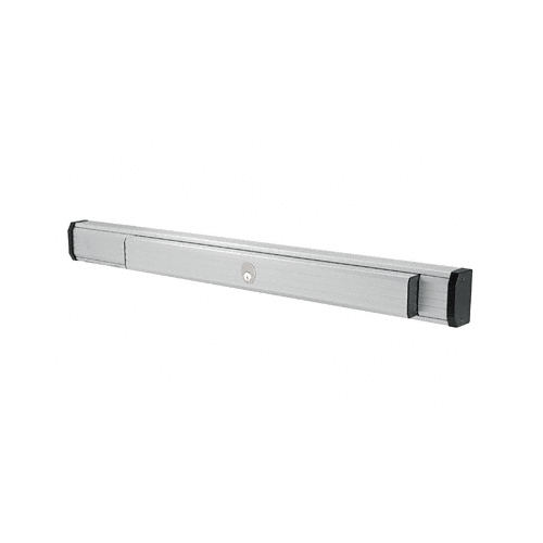 Satin Aluminum 36" 1285 Push Pad Concealed Vertical Rod Right Hand Reverse Bevel Panic Exit Device with Cylinder Dogging, Textured Finish