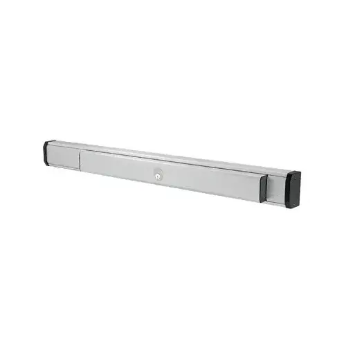 Satin Aluminum 36" Jackson 1285 Push Pad Concealed Vertical Rod Right Hand Reverse Bevel Panic Exit Device with Cylinder Dogging, Textured Finish
