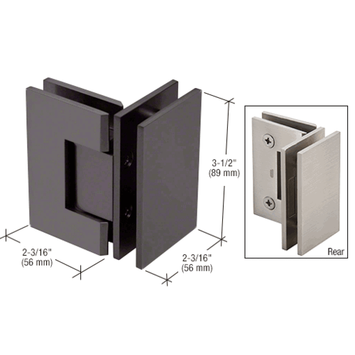 Oil Rubbed Bronze Geneva 092 Series 90 Degree Glass-to-Glass Hinge