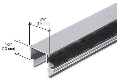 CRL-U.S. Aluminum DS04011 Snap-In Door Stop with Weatherstrip, Clear Anodized - 21'-2"