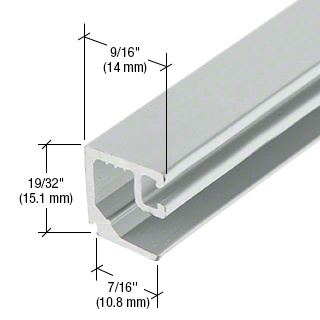 Door Glass Stop for 1/4" Glass, Clear Anodized Class 1 - 24'-2"