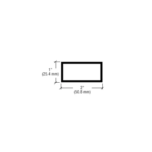 CRL-U.S. Aluminum J20011 Clear Anodized 2" x 1" Hollow Tube Extrusion - 21'-2"
