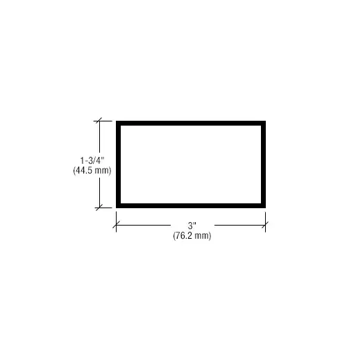 CRL-U.S. Aluminum J30071 3" x 1-3/4" Hollow Tube Extrusion, Custom Paint - 21'-2"
