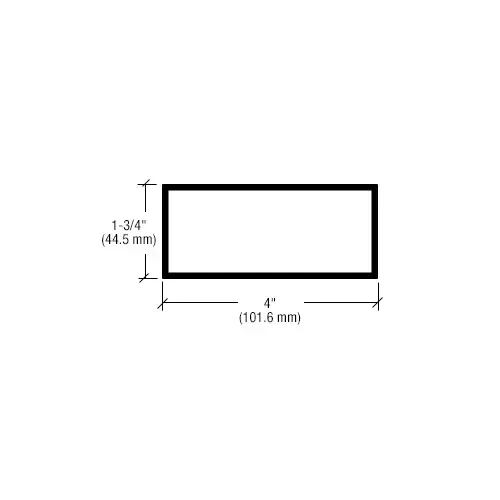 CRL-U.S. Aluminum J40011 Clear Anodized 4" x 1-3/4" Hollow Tube Extrusion - 24'-2"