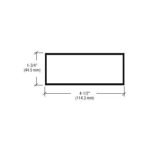 CRL-U.S. Aluminum J45011 Rectangular Tube 4.5" x 1.75" x 0.094", Clear Anodized Class 1 - 24'-2"
