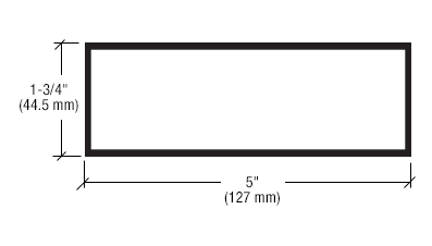 CRL-U.S. Aluminum J50011 5" x 1-3/4" Hollow Tube Extrusion - 24'-2", Clear Anodized Class 1