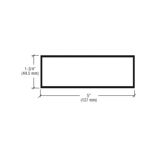 CRL-U.S. Aluminum J50011 5" x 1-3/4" Hollow Tube Extrusion - 24'-2", Clear Anodized Class 1