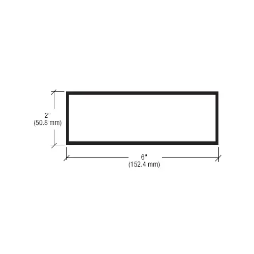 CRL-U.S. Aluminum J60011 Clear Anodized 6" x 2" Hollow Tube Extrusion - 24'-2"