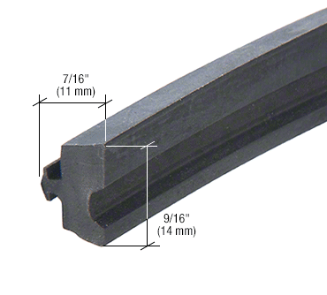 CRL-U.S. Aluminum NP430 Black 7/16" EPDM Curtainwall Exterior Gasket - 250'
